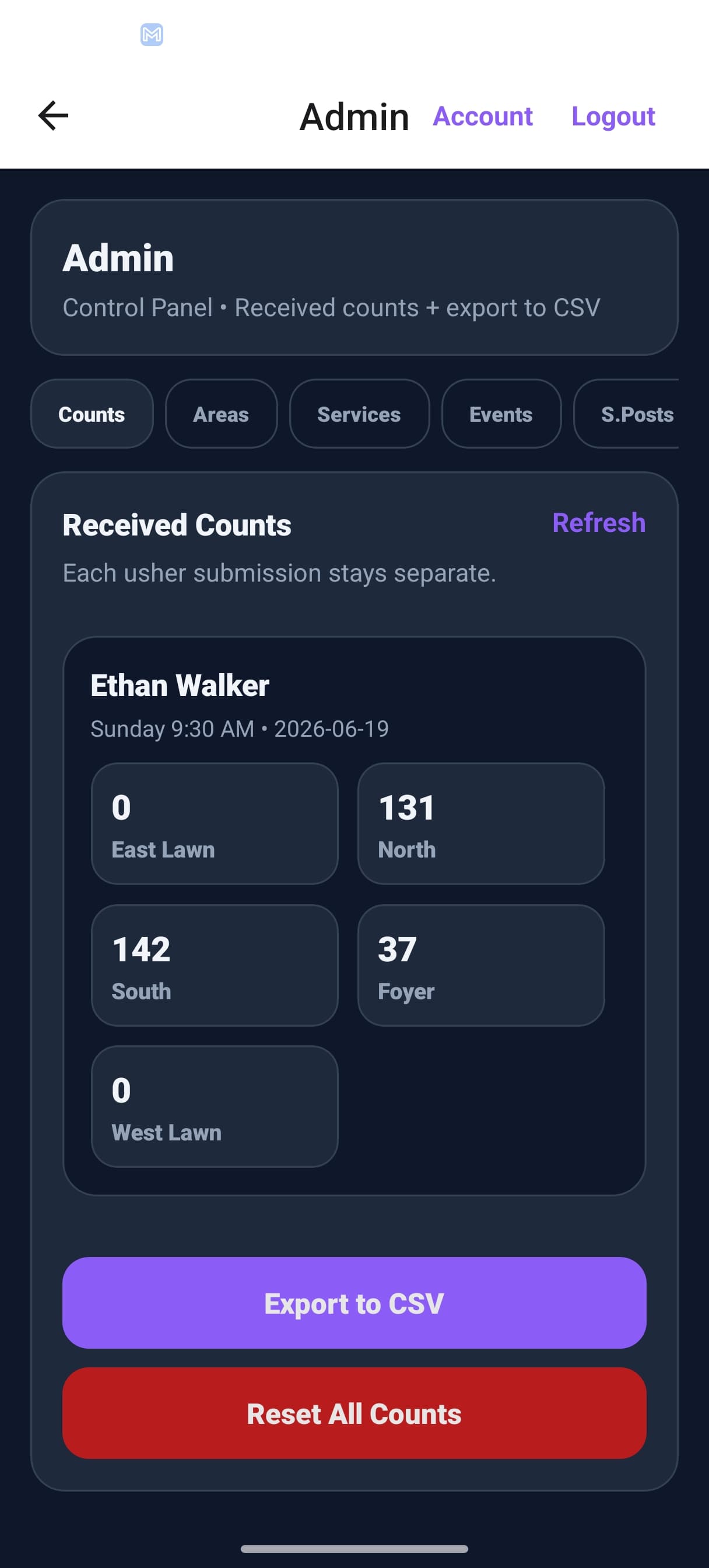 Integrity in Every Count screen in the iDecree app